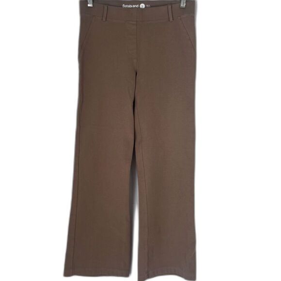 Betabrand Tan Pull On Straight Leg Casual Legging Pants Size Small - Picture 1 of 7
